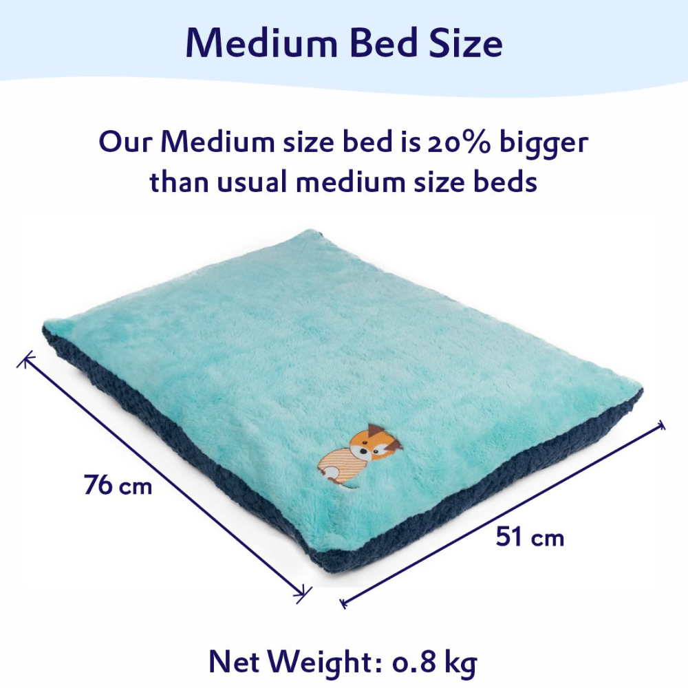 Petter World Luxury Reversible Chopped Foamed Pillow Bed with Soft Fur for Dogs (Turquoise) image 6