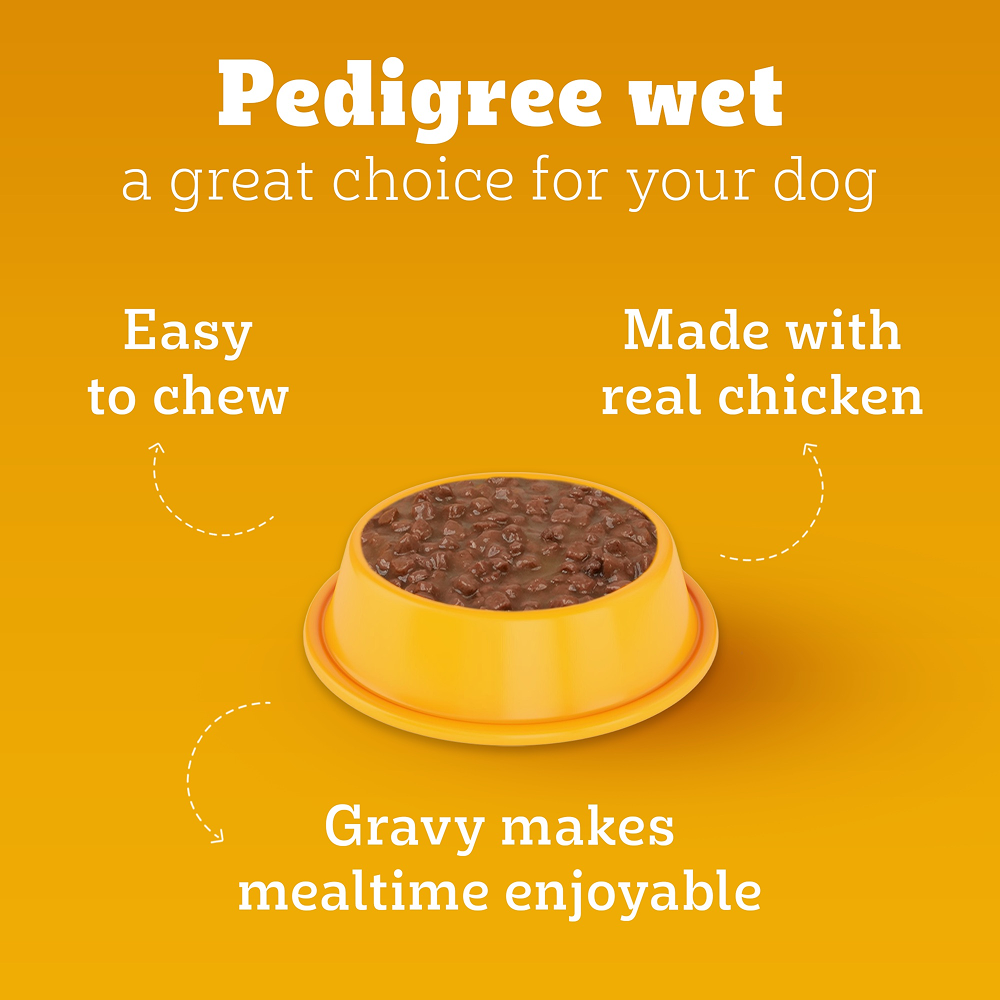 Pedigree Chicken and Liver Chunks in Gravy Adult Dog Wet Food (130g) image 10