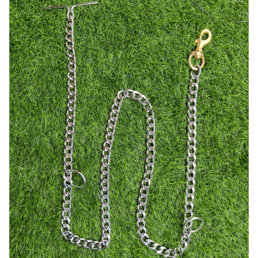 Chullbull Heavy Duty Brass Chain Leash for Dogs (Silver) image 2