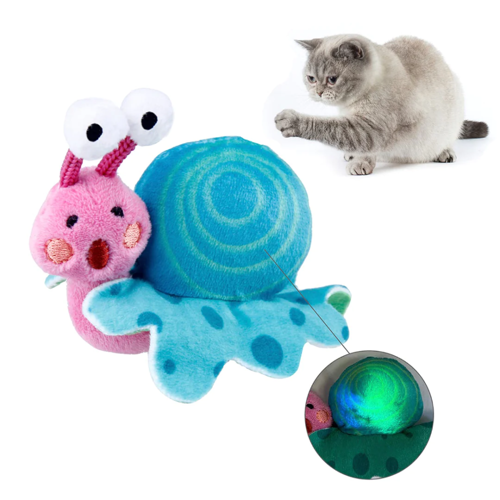 GiGwi Shinning Friends Snail with LED light and Catnip inside Toy for Cats image 3