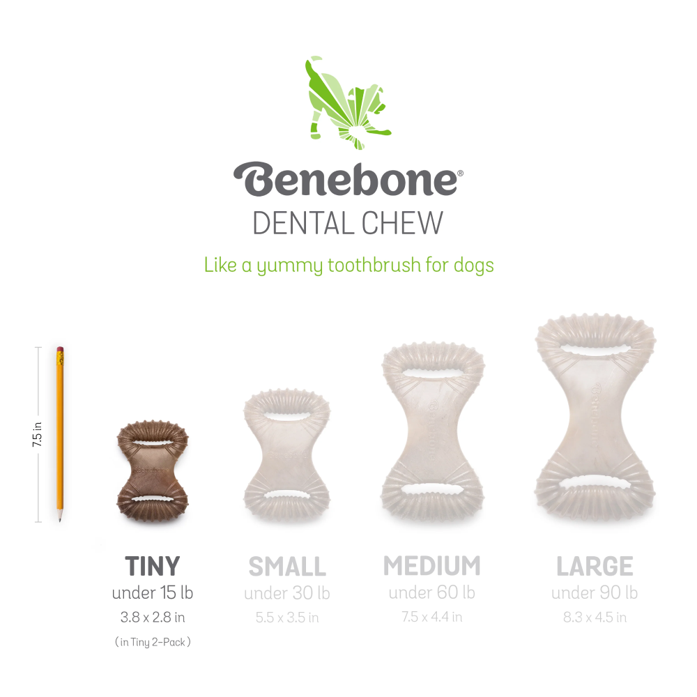 Benebone Bacon Flavored Dental and Wishbone Chew Toys for Dogs image 2