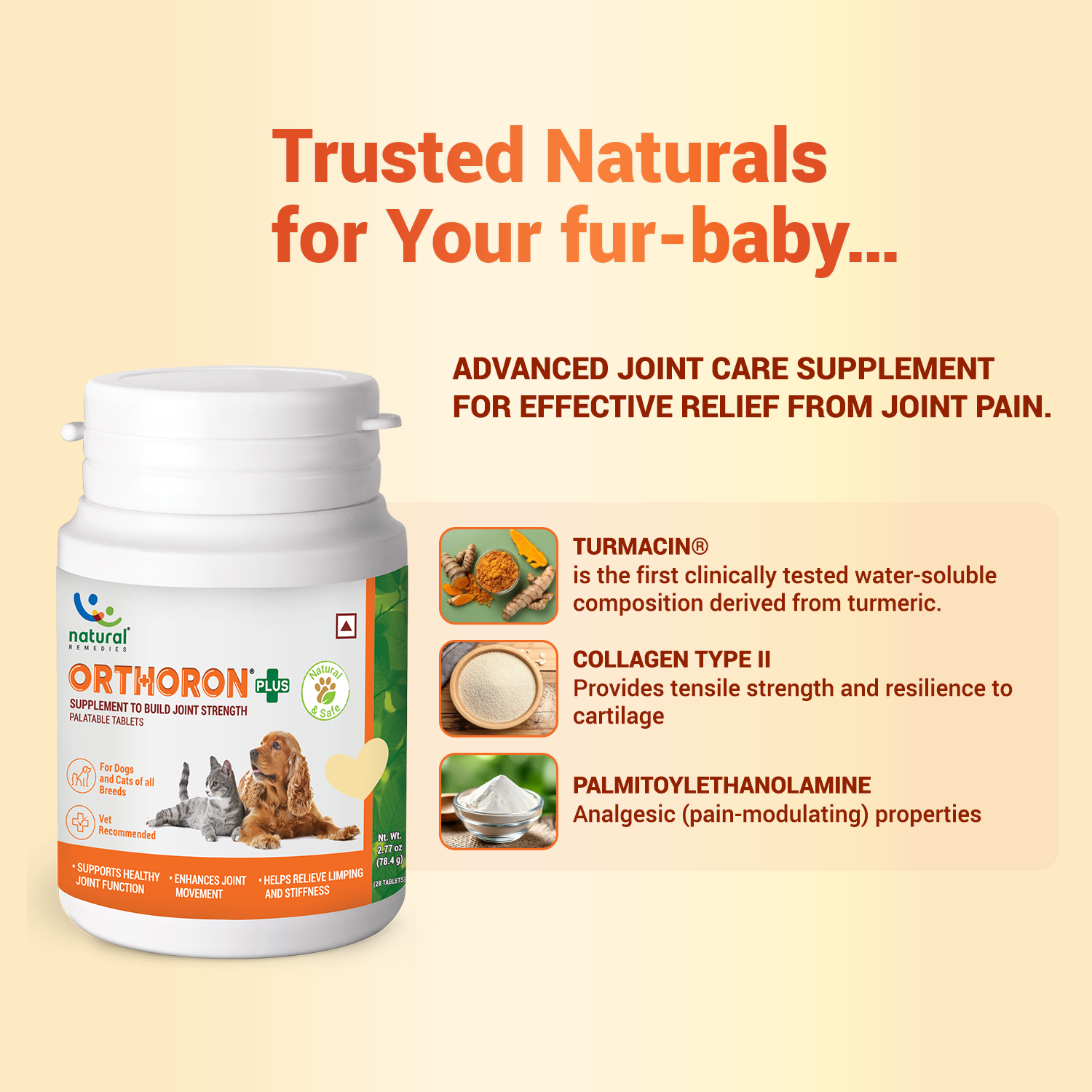 Natural Remedies Orthoron Plus Joint Supplement Tablets for Dogs and Cats image 6