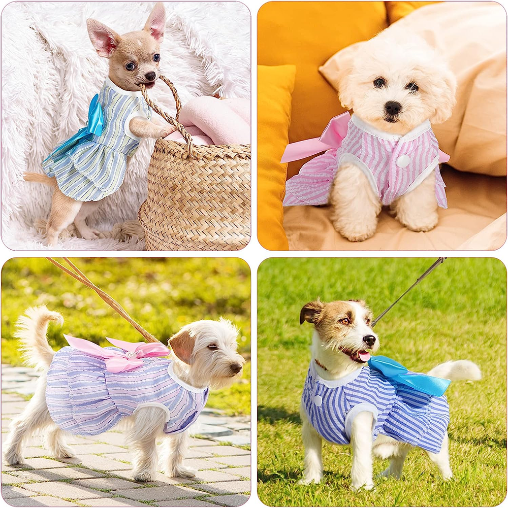 KUTKUT Princess Tutu Striped Dress for Small Breed Dogs & Cats (Pink) image 5
