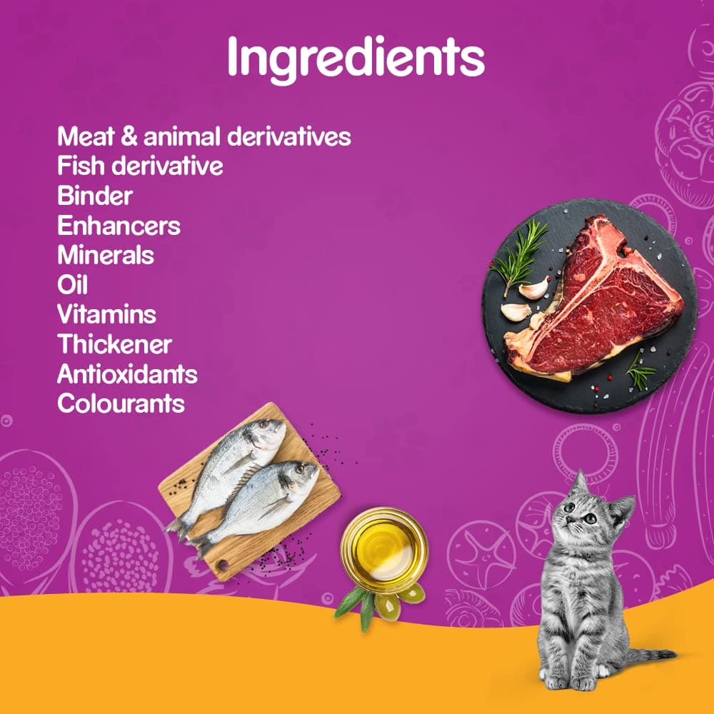 Whiskas Chicken in Gravy Meal Kitten Wet Food and Ocean Fish Kitten Dry Food Combo image 8