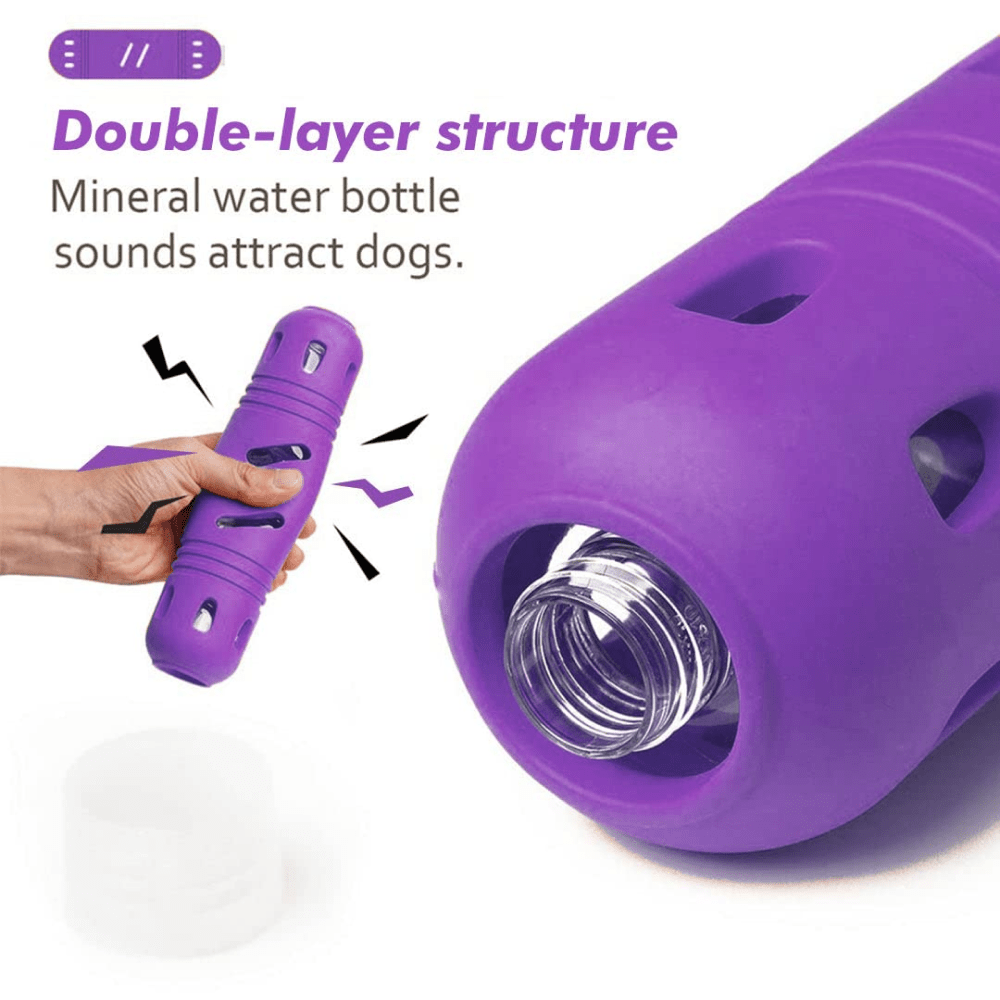 Pawsindia Rubber Bottle Chew Toy for Dogs (Purple) image 6