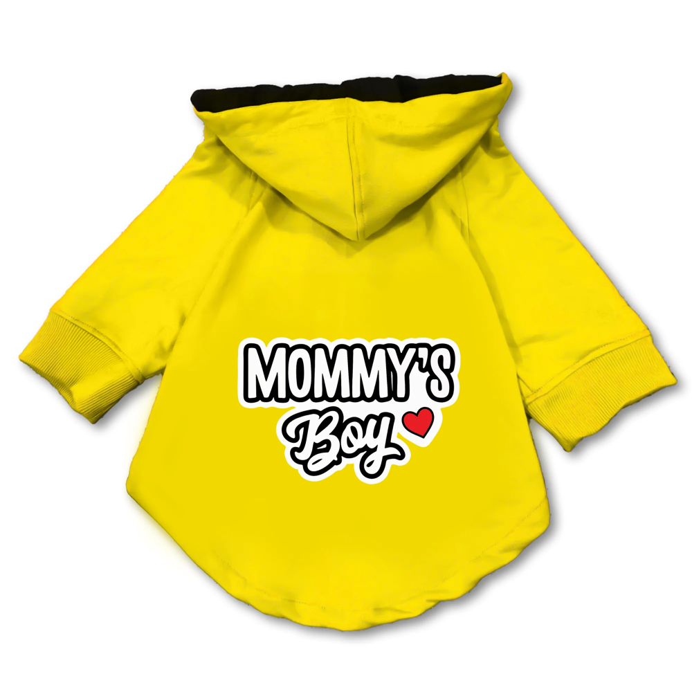 Pawsindia Mommy's Boy Hoodie for Dogs (Yellow) image 3