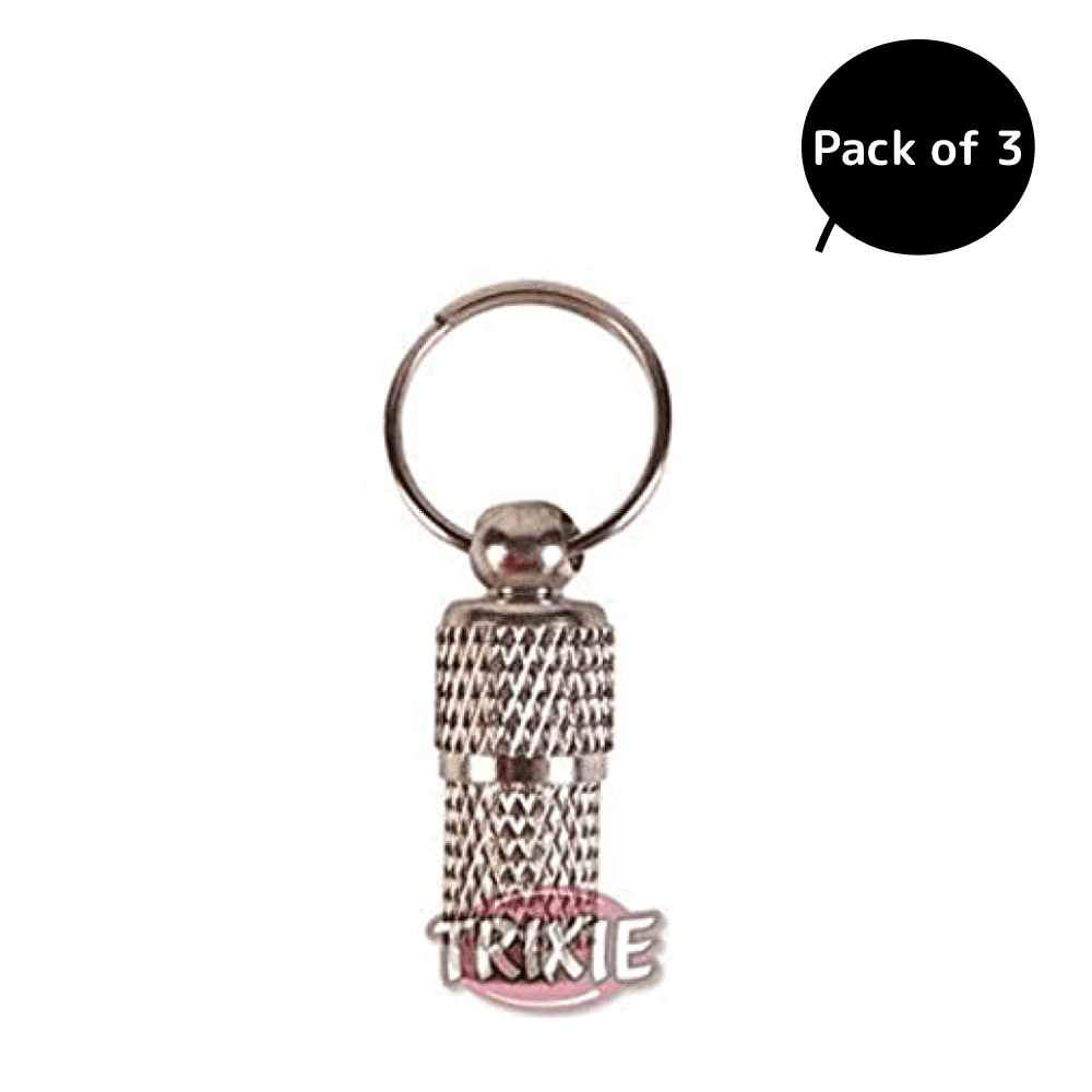 Trixie Chrome Finish Metal Dumbell Shaped Tag for Dogs and Cats (Silver) image 3
