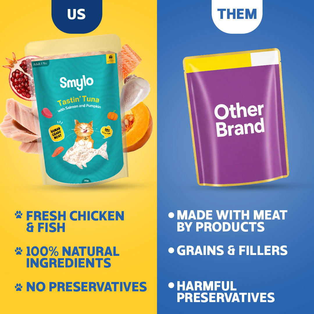 Smylo Adult Variety Combo, Tuna, Chicken & Mackerel, Fresh & No-Preservative Wet Cat Food image 7