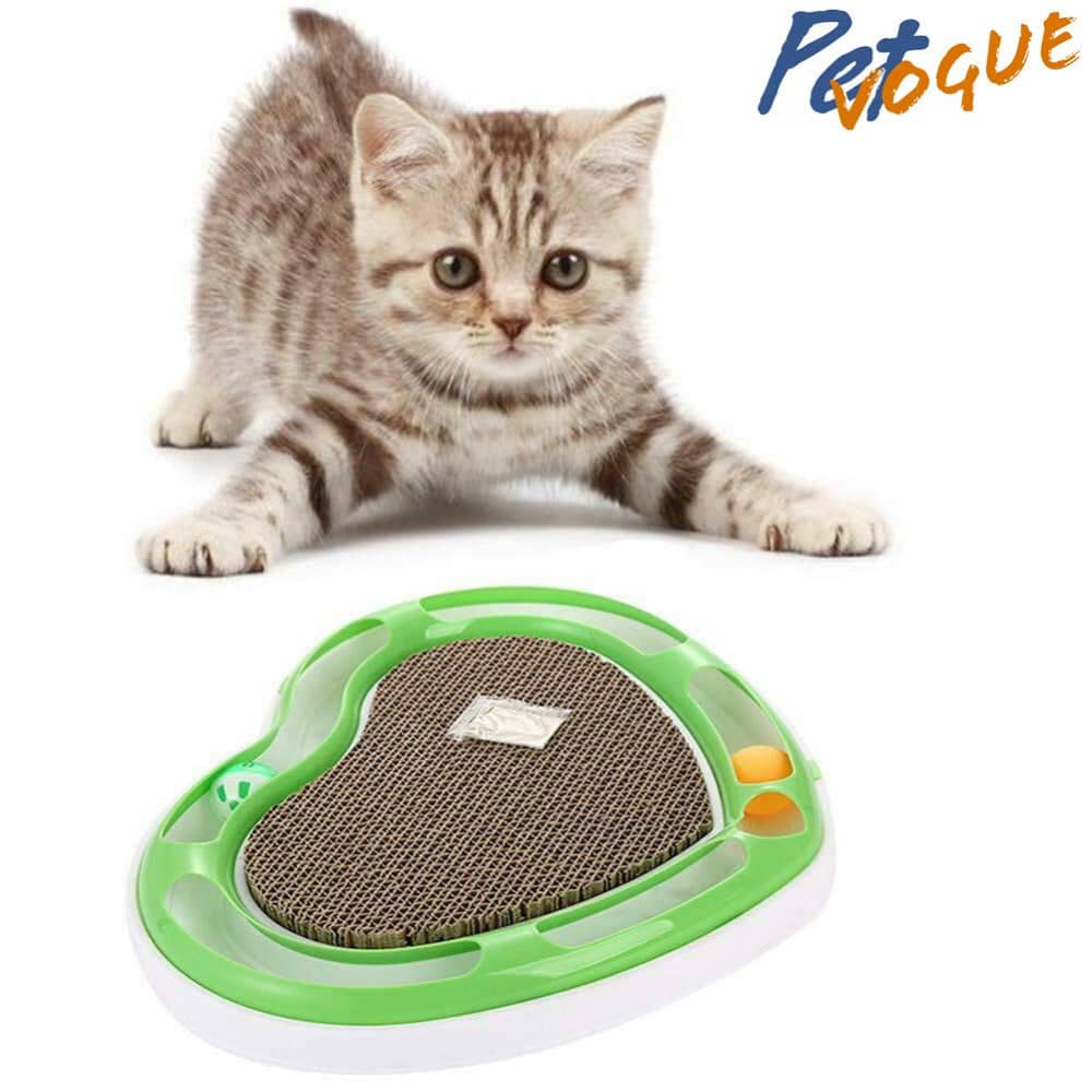 Pet Vogue Heart Shaped Scratcher Toy for Cats (White/Green) image 2