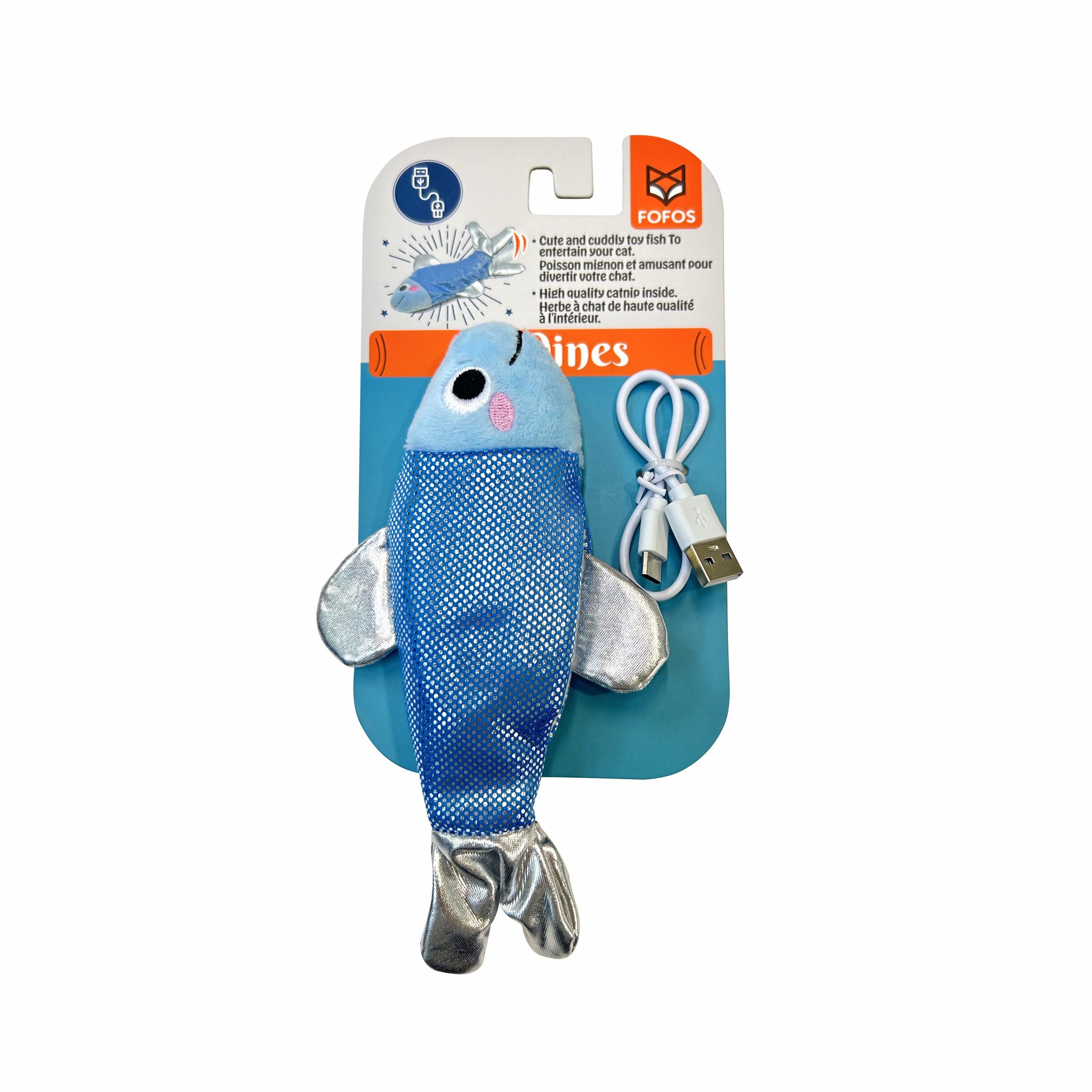Fofos Sardine Dancing Fish USB Rechargeable Toy for Cats