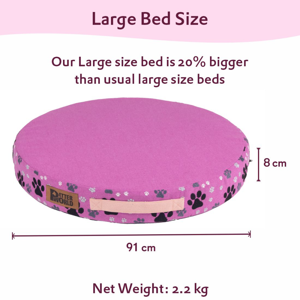 Petter World Orthopedic Round Flat Foam Mattress Bed with Thick & Durable Washable Cover (Crocus) image 6