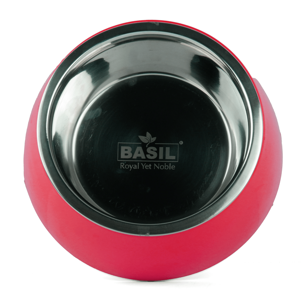 Basil Solid Color Melamine Bowl for Dogs and Cats (Red) image 3