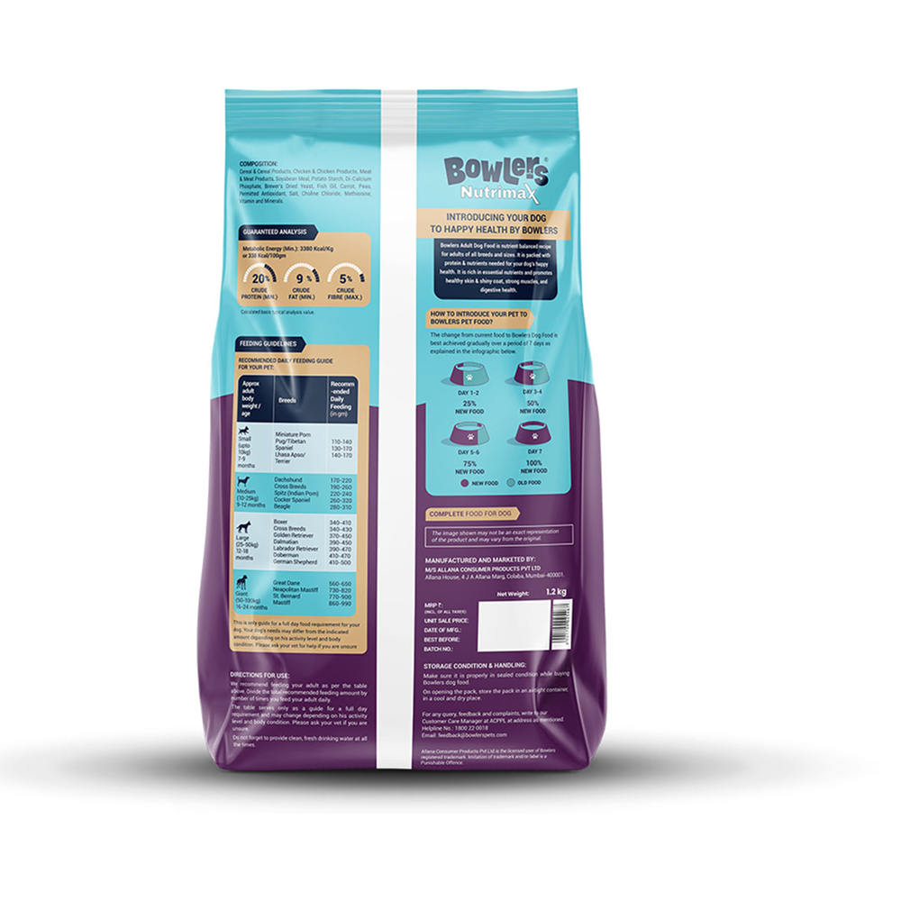 Bowlers Nutrimax Chicken and Vegetables Adult Dog Dry Food image 7