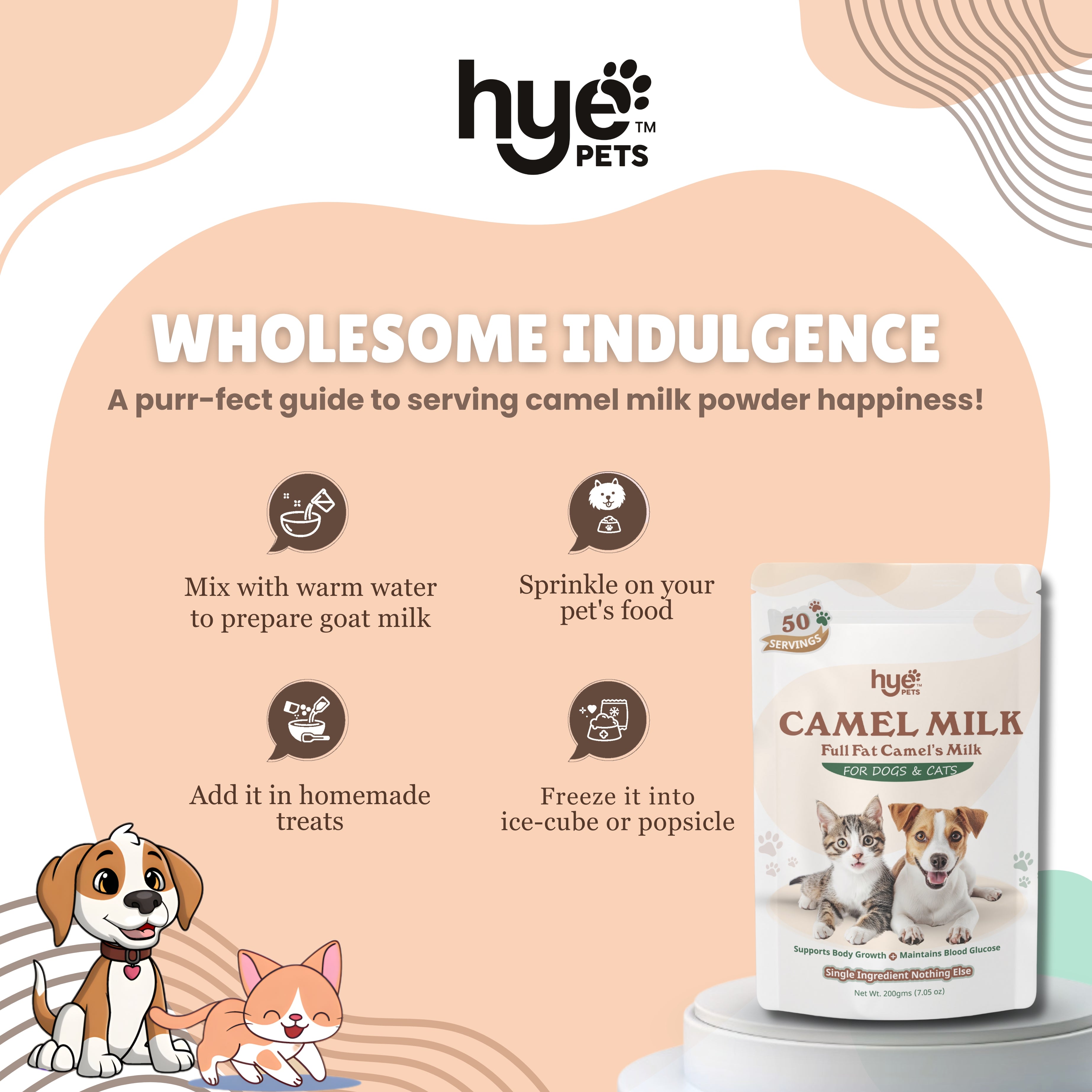 HYE Pets Nutrient Rich Full Fat Camel Milk Powder for Dogs and Cats image 3