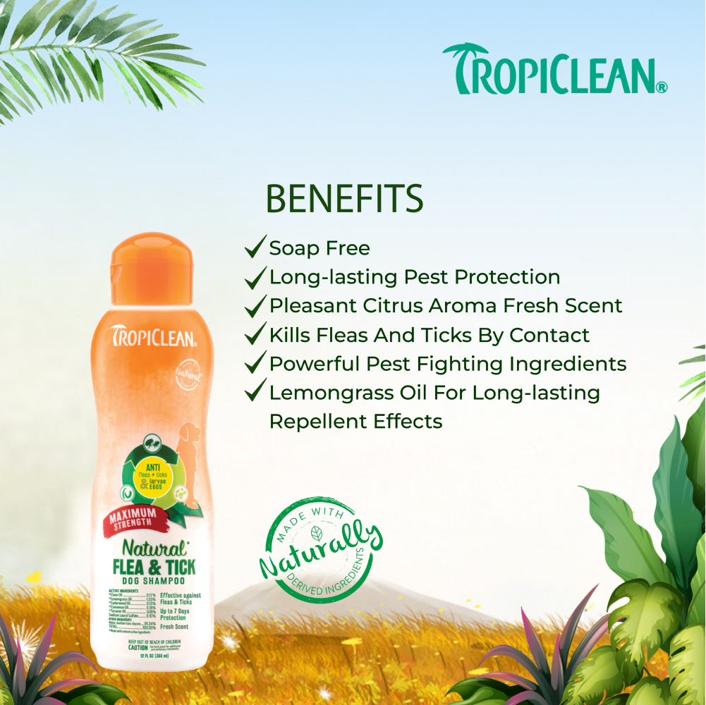 Tropiclean Maximum Strength Natural Flea & Tick Shampoo for Dogs image 6