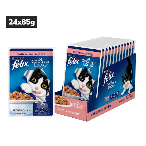 Purina Felix with Salmon in Jelly Adult Complete and Balanced Cat Wet Food
