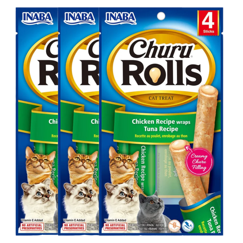 INABA Churu Rolls Chicken Recipe Wraps Tuna Cat Treats image 3