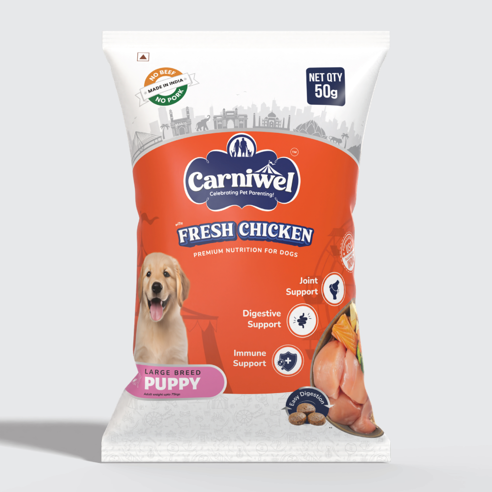 Carniwel Fresh Chicken Kibble Large Breed Puppy Dog Dry Food (50g)
