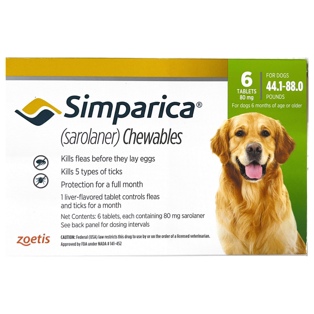 Zoetis Simparica (Sarolaner) Tick & Flea Control Tablet for (20 to 40 kg) Dogs (6 tablets) image 2