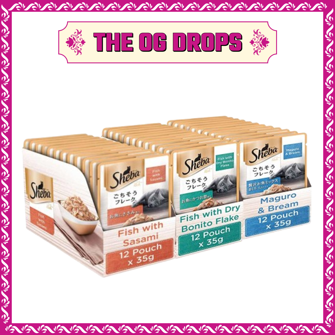 Sheba Fish with Sasami, Dry Bonito Flake and Maguro & Bream Fish Mix Premium Cat Wet Food Combo image 2