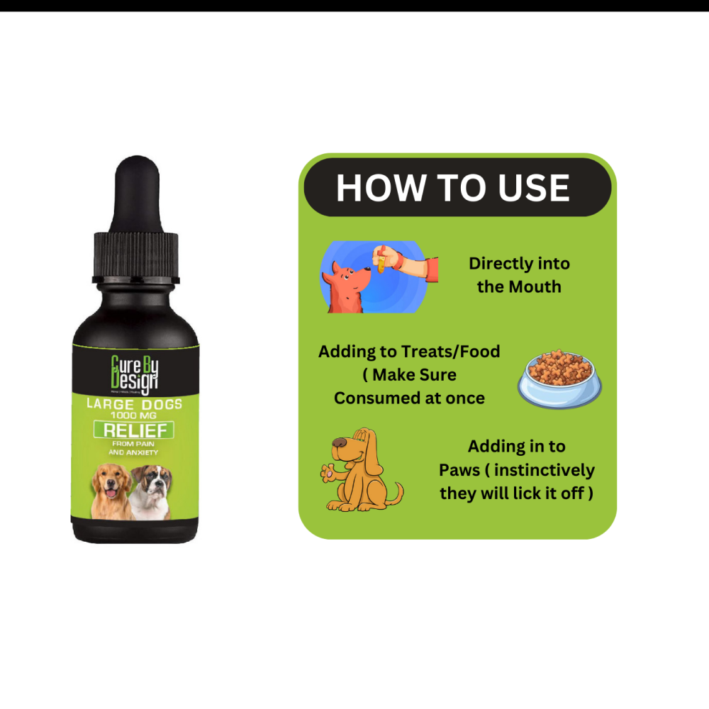 Cure By Design 1000mg CBD Relief Oil for Large Dogs (30ml) image 4