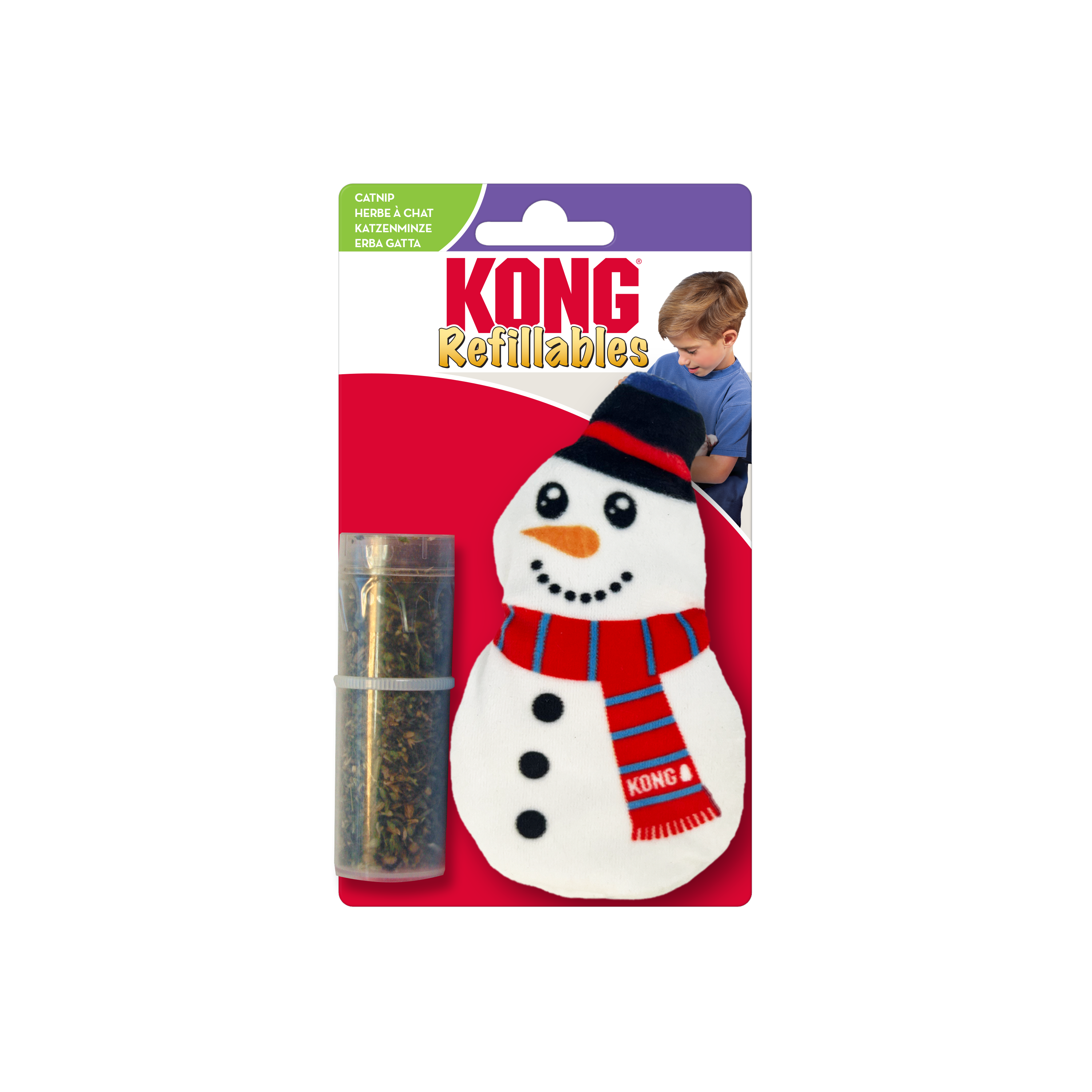 Kong Refillables Snowman Toy for Cats (White) image 2