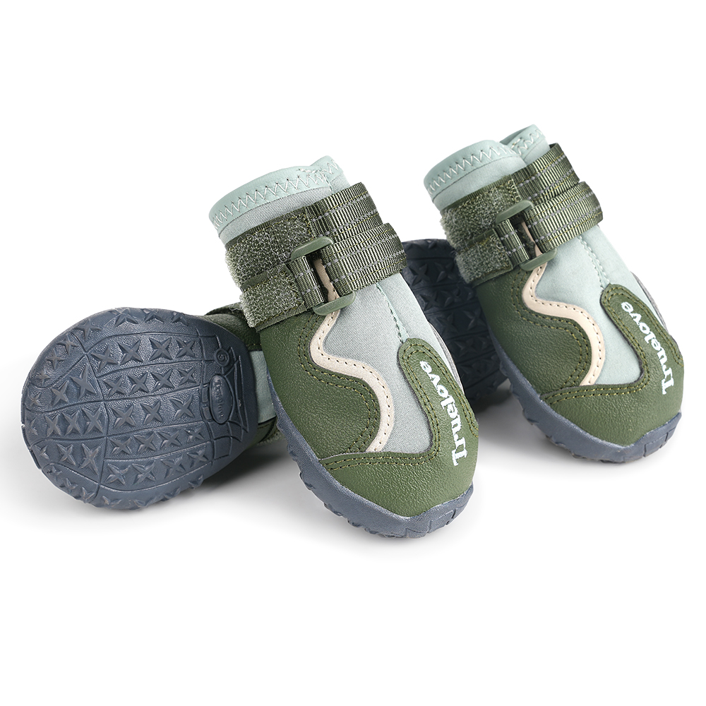 Truelove Reflective Waterproof and TPR Sole Shoes for Dogs (Cypress/Harbor Gray, Set of 4) image 2