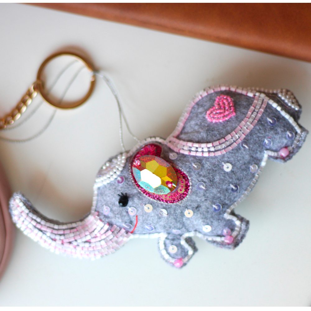 Furry Tales Baby Appu Elephant Handcrafted Charm (Grey) image 2
