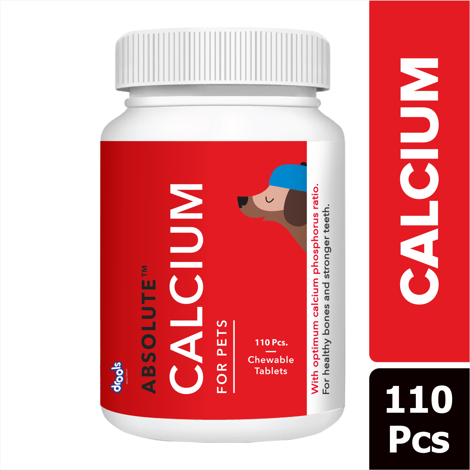 Drools Absolute Skin & Coat and  Absolute Calcium Dog Supplement Tablets Combo image 2