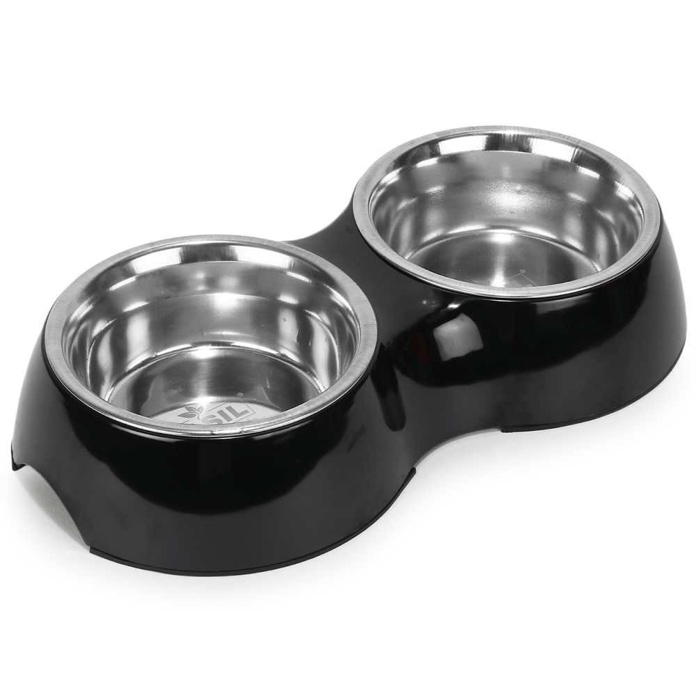 Basil Double Melamine Bowl Dinner Set for Dogs and Cats image 5