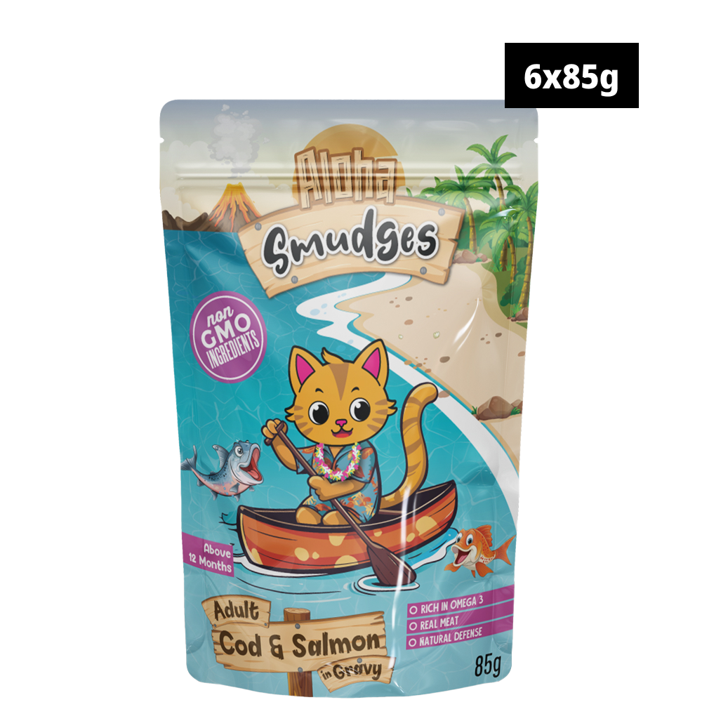 Aloha Smudges Cod and Salmon in Gravy Adult Cat Wet Food image 2