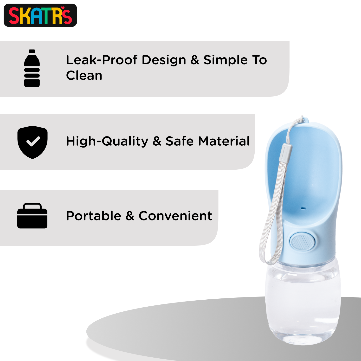 Skatrs Water Bottle for Dogs and Cats (Blue) image 3