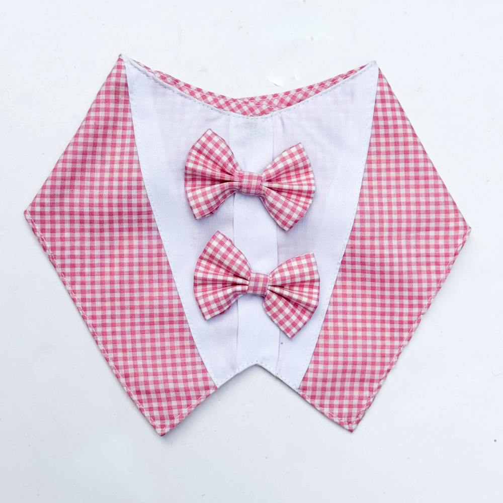 Pawgypets Casual Check Bandana for Dogs and Cats (Pink) image 3
