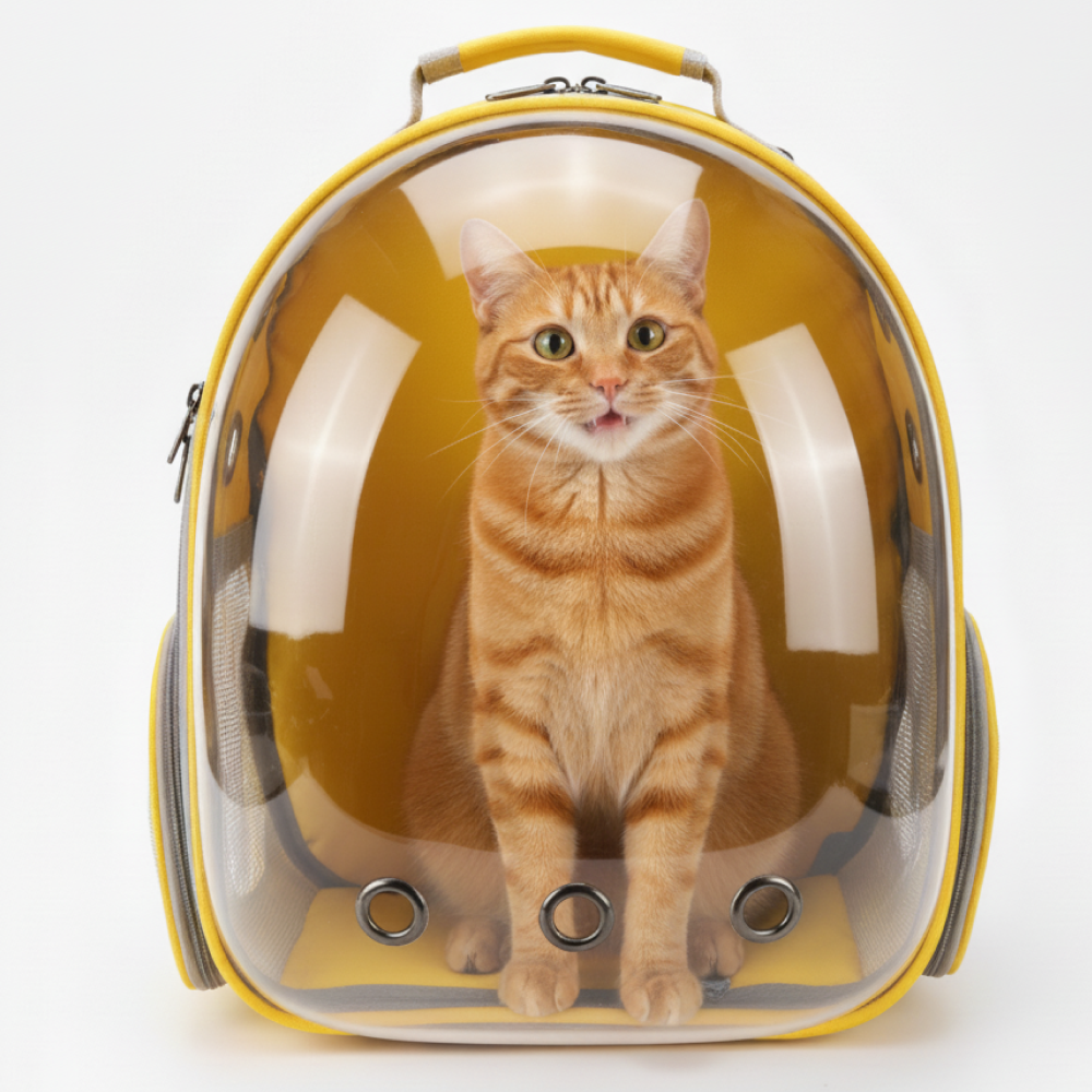 Skatrs Astronaut Space Capsule Carrier Backpack for Cats (Yellow) image 1