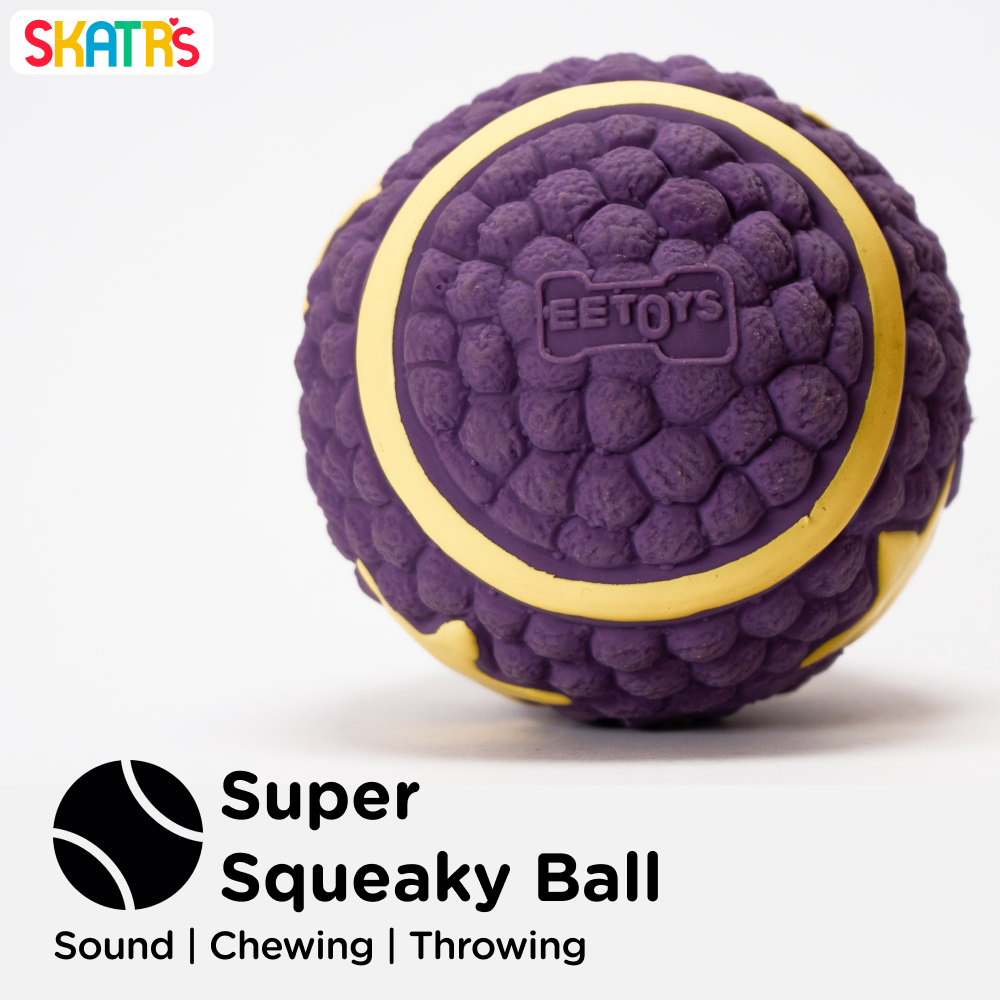 Skatrs Interactive Latex Star Squeaky Ball Toy for Dogs and Cats (Purple) | Chewing, Floating, Training, and Bouncing image 2