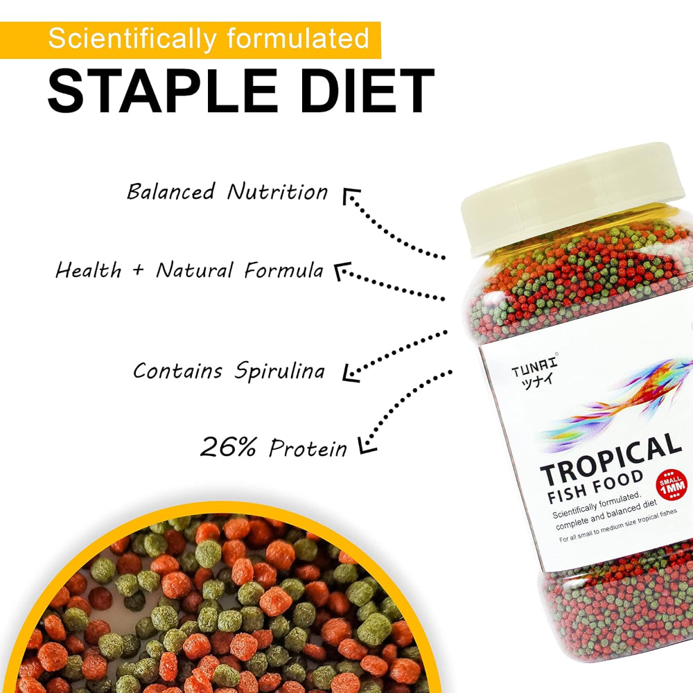 Tunai Tropical 1.2mm Floating Pellets Adult Small and Medium Fish Dry Food image 2