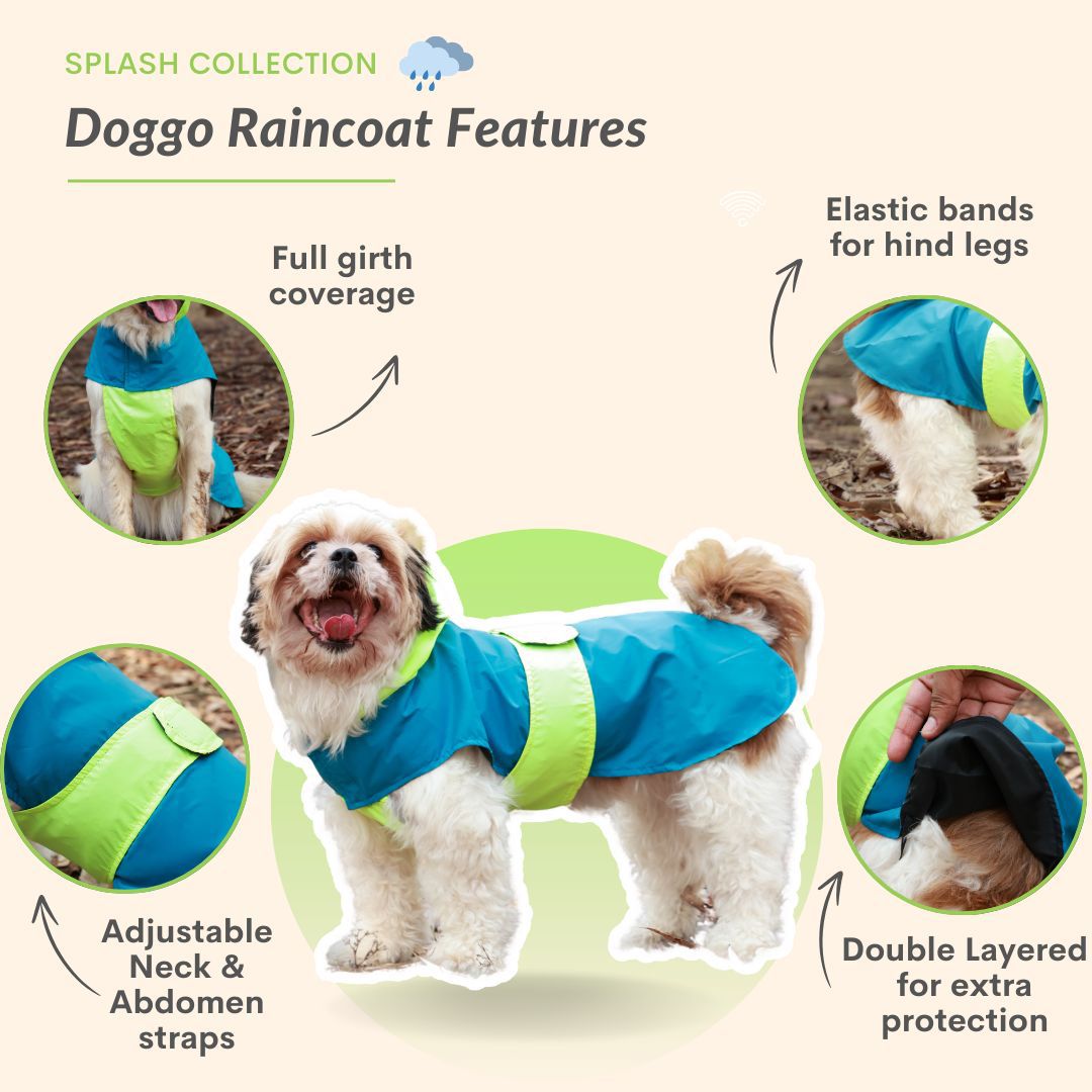 Pet Set Go Splash Waterproof Raincoat for Dogs (Neon Blue) image 3