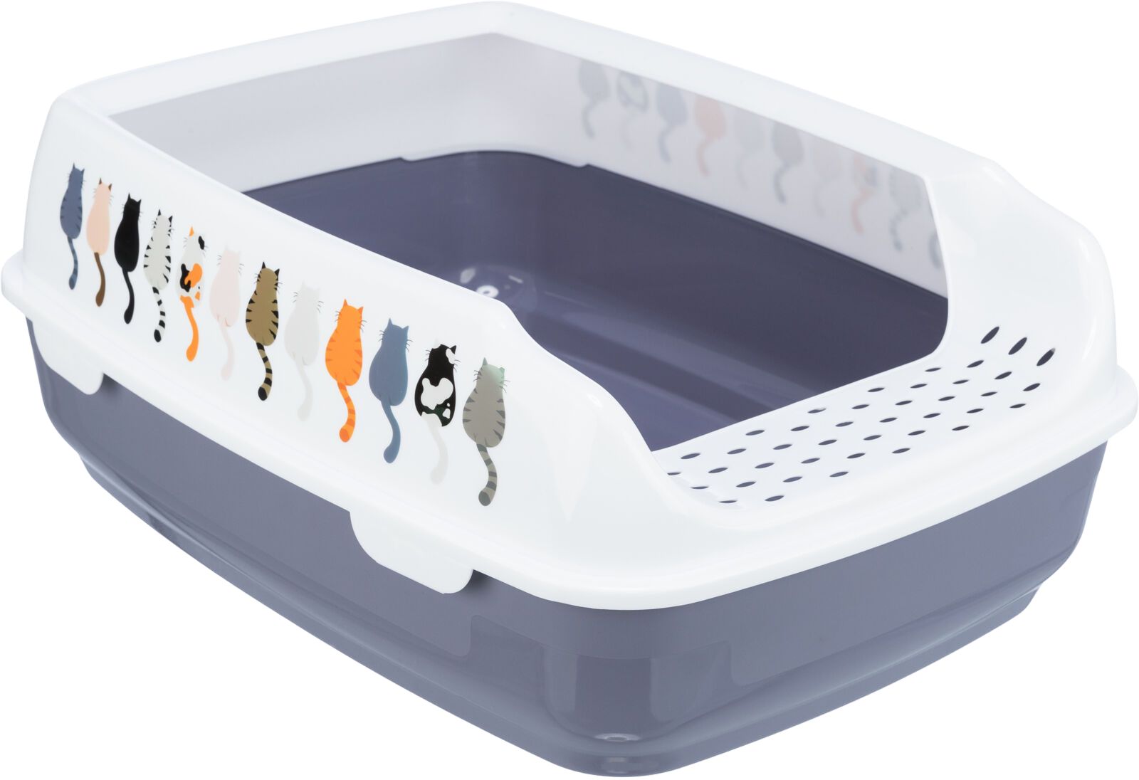 Trixie Delio Litter Tray with Rim for Cats (Grey/White)