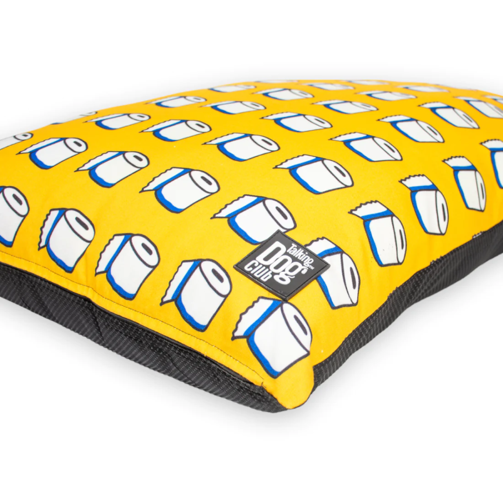 Talking Dog Club TP on my Mind Pillow Bed for Dogs and Cats (Yellow) image 4