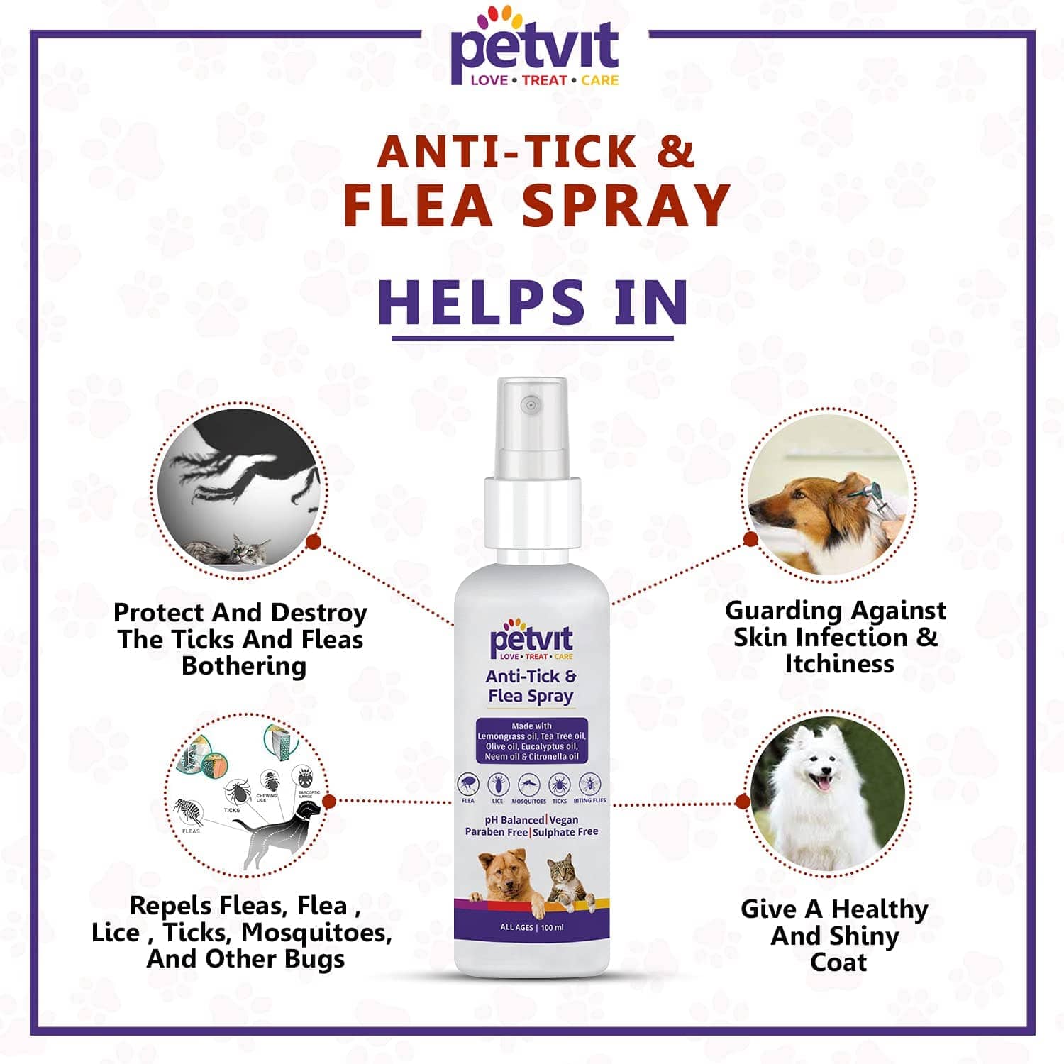 Petvit Tick Repellent Oil Spray for Dogs and Cats image 4
