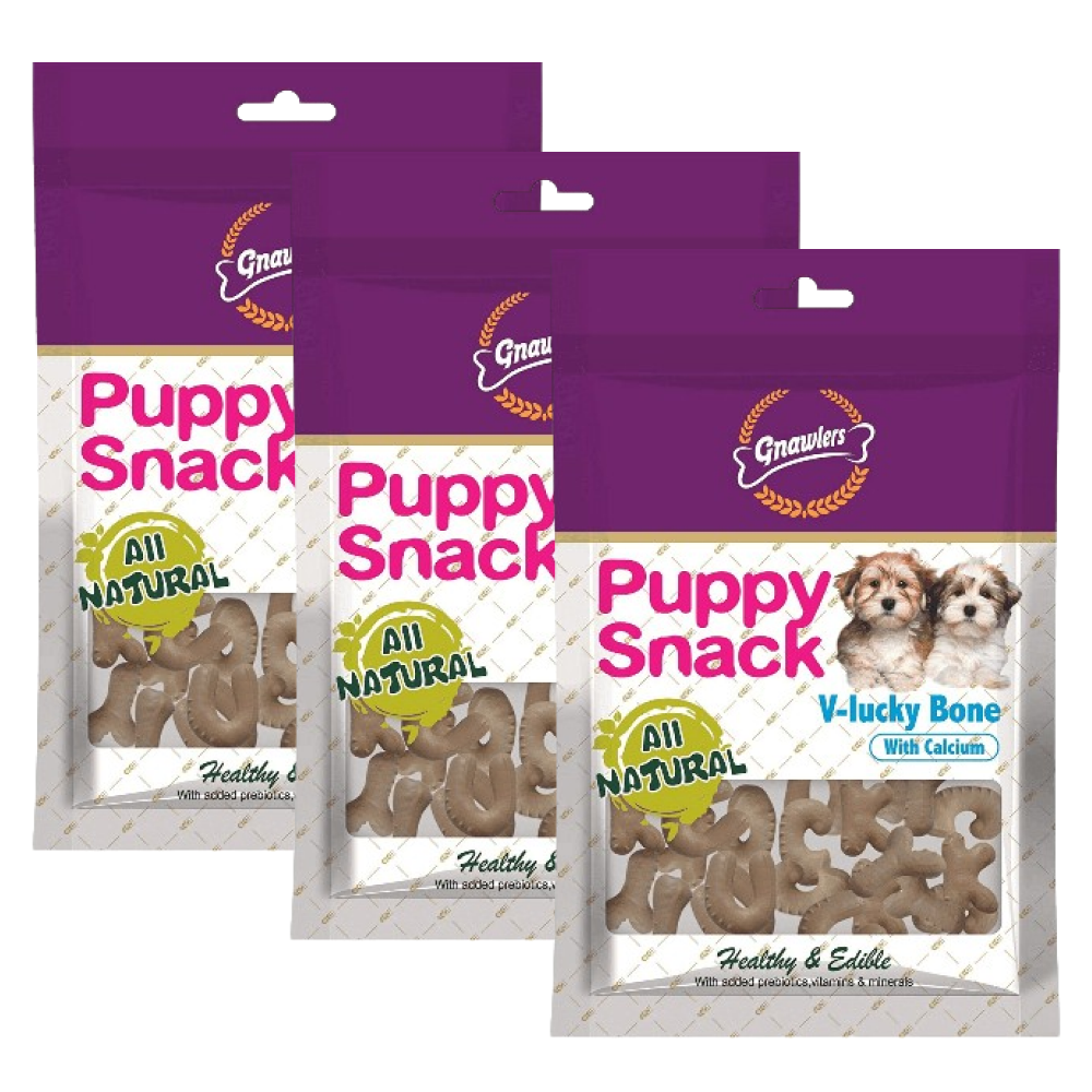 Gnawlers Puppy Snack V Lucky Bone Dog Treats image 3