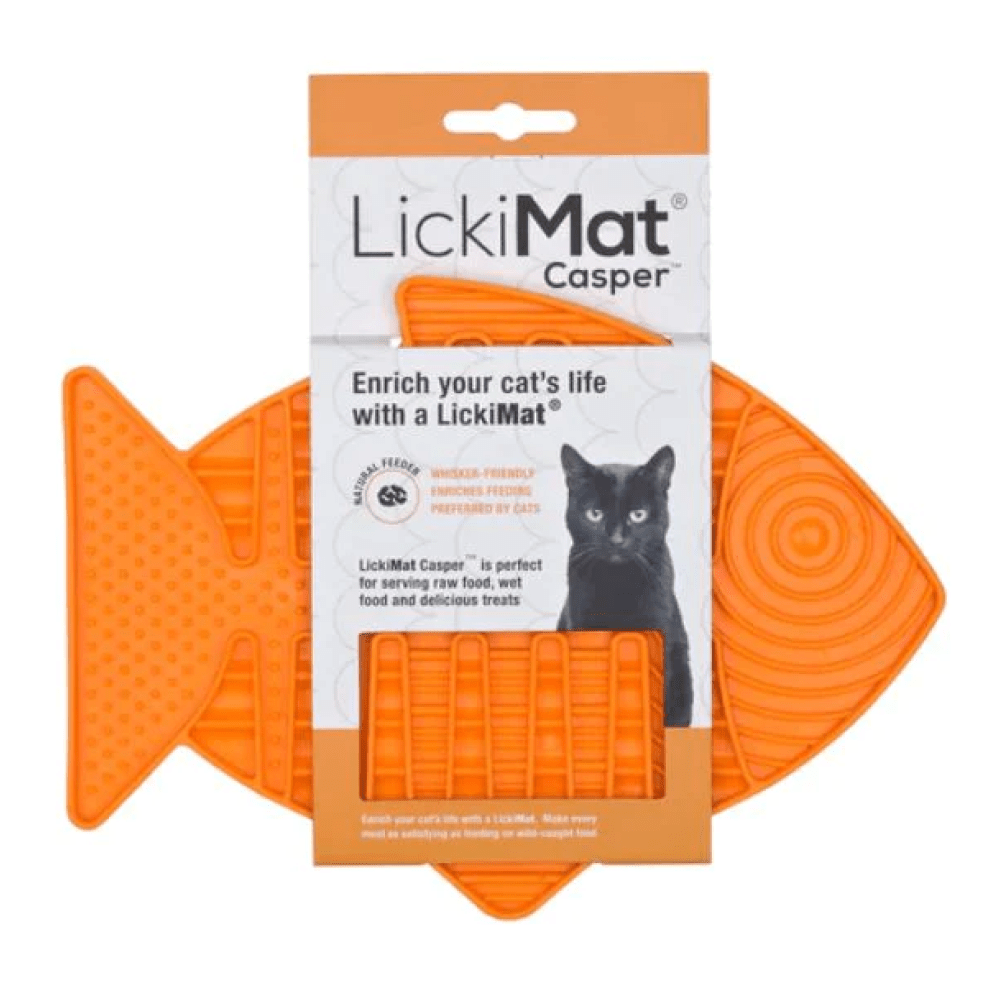 LickiMat  Casper Slow Feeder for Cats (Orange) image 2