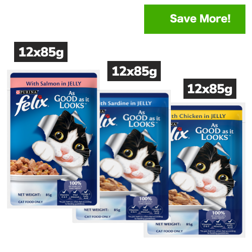 Purina Felix with Sardine, Chicken and Salmon in Jelly Complete and Balanced Adult Cat Wet Food image 1
