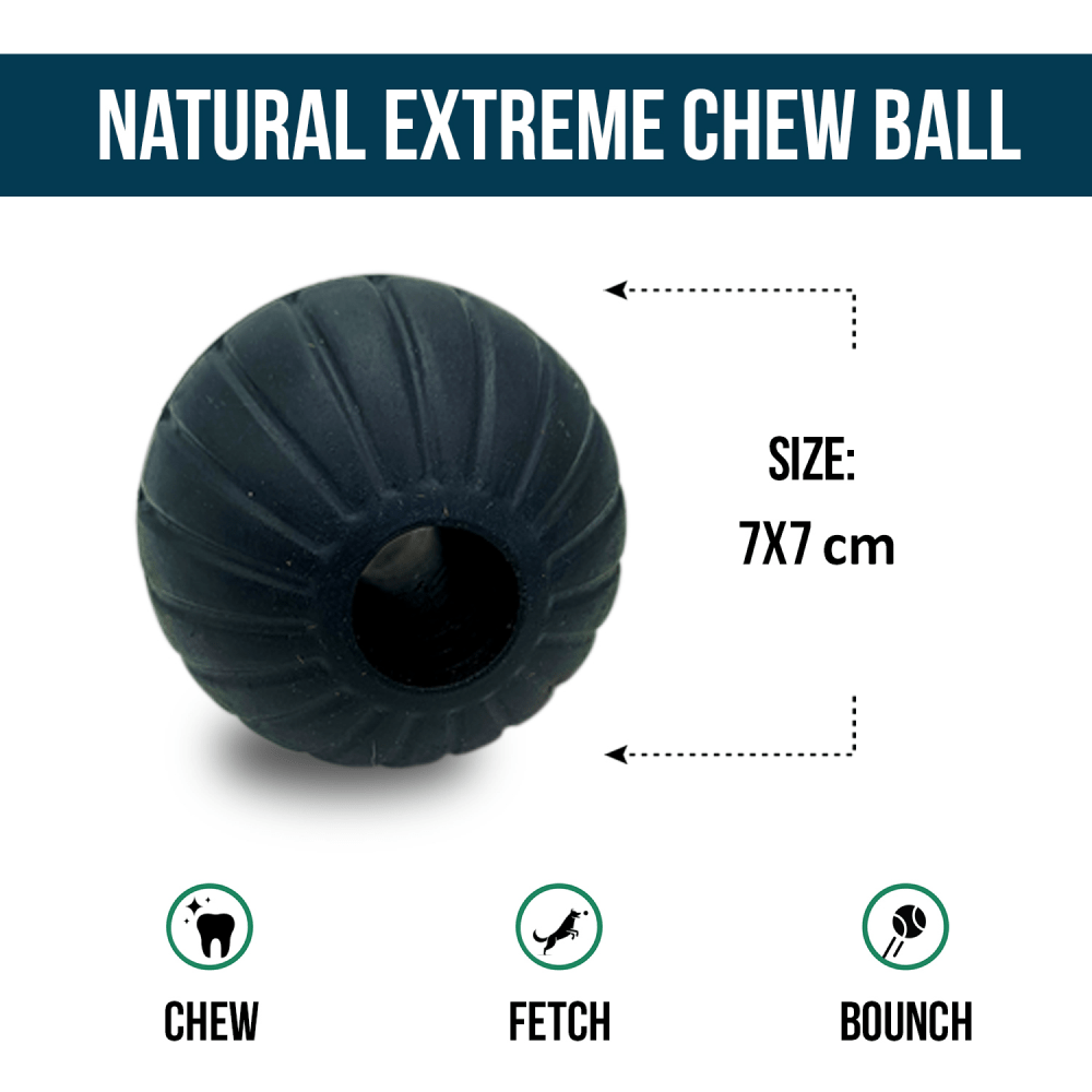Goofy Tails Extreme Natural Rubber Ball Toy for Dogs (Black) image 2
