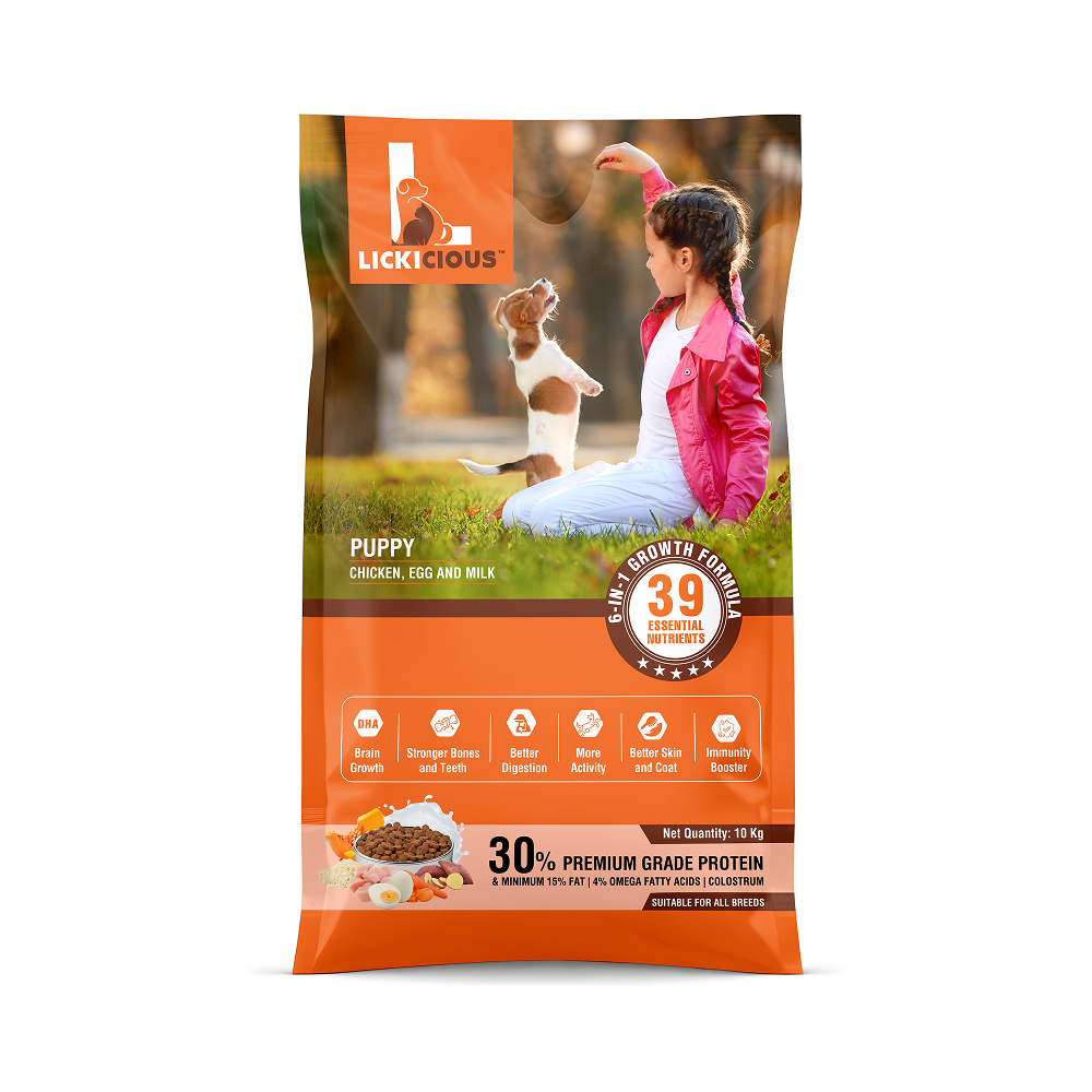 Lickicious Chicken, Egg and Milk Flavoured Puppy Dog Dry Food