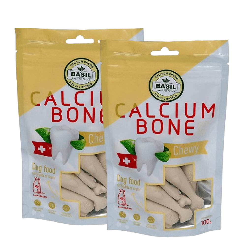 Basil Calcium Chew Bones Dog Treats image 2