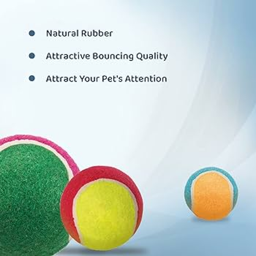Trixie Tennis Ball Toy for Dogs and Cats (Blue/Neon Yellow) image 2