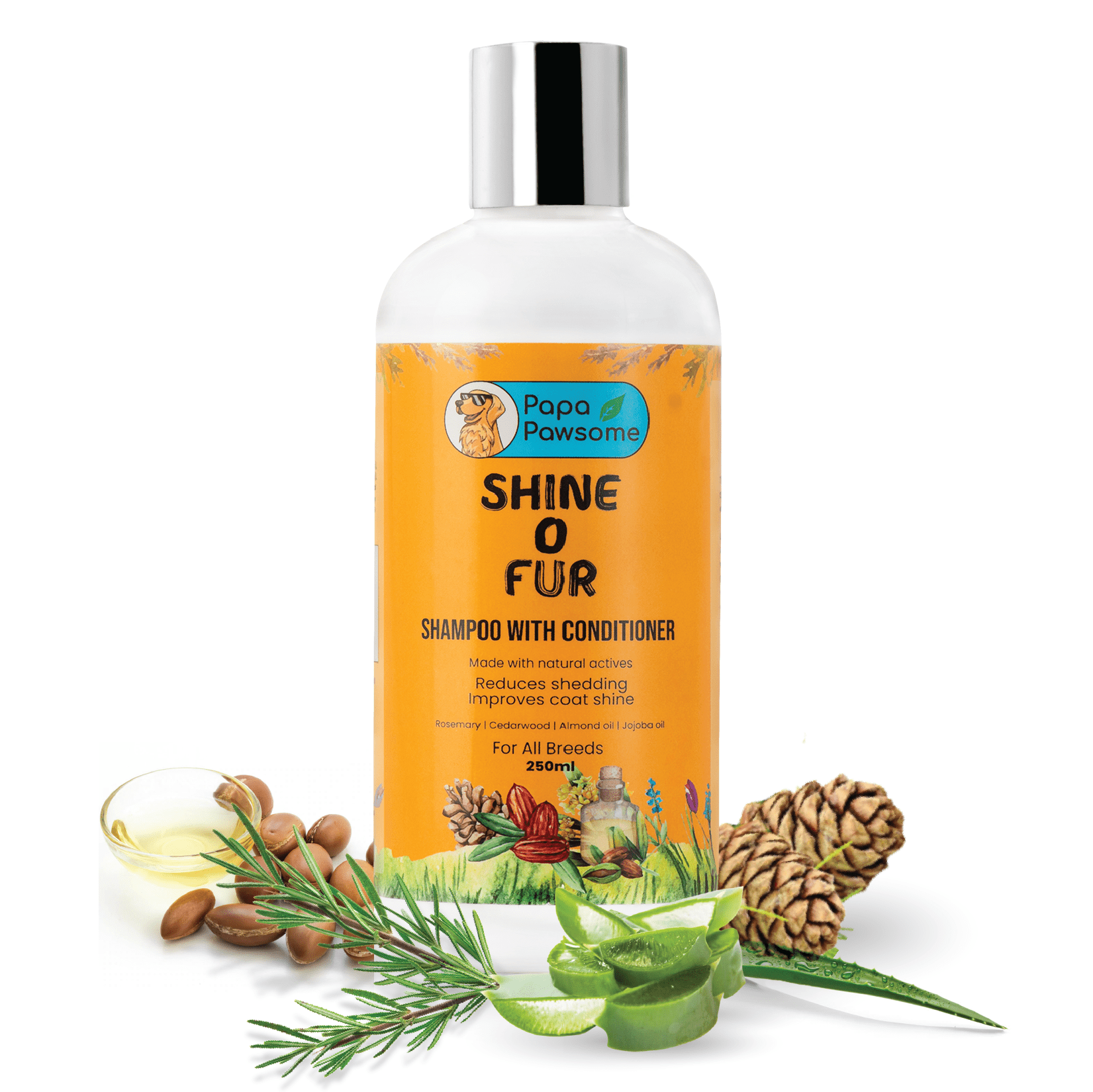 Papa Pawsome Shine O' Fur Shampoo with Conditioner for Dogs image 2
