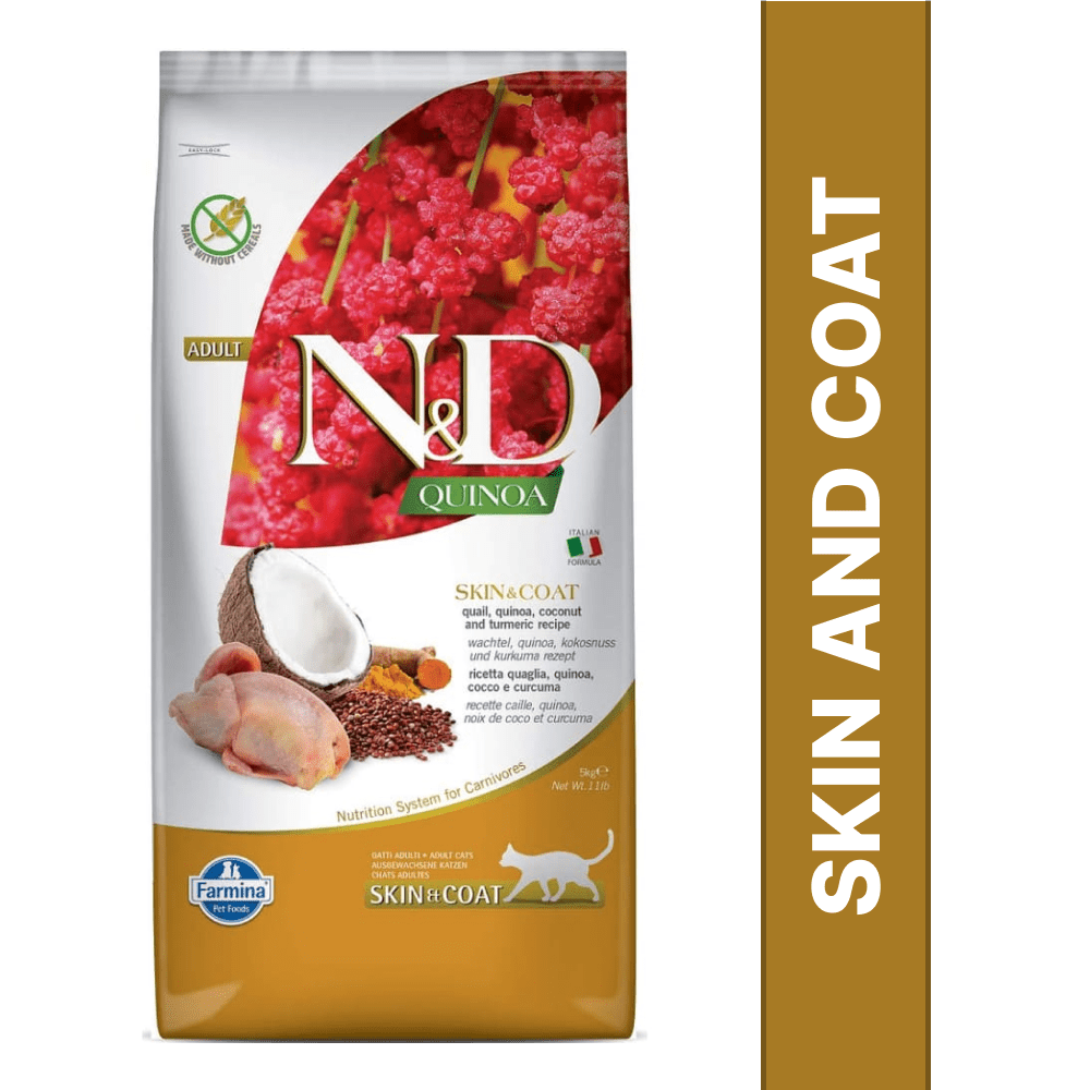 Farmina N&D Quinoa Quail Coconut & Turmeric Skin & Coat Grain Free Adult Cat Dry Food (Limited Stocks)