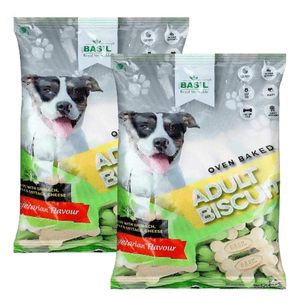 Basil Veg Bone Shaped Adult Dog Biscuits image 7